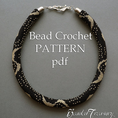 SILVER RAIN Bead crochet pattern / Beaded crochet rope necklace pattern / .PDF Download