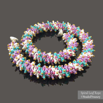 SPIRAL LEAF ROPE - Beaded Textured Spiral Rope Tutorial