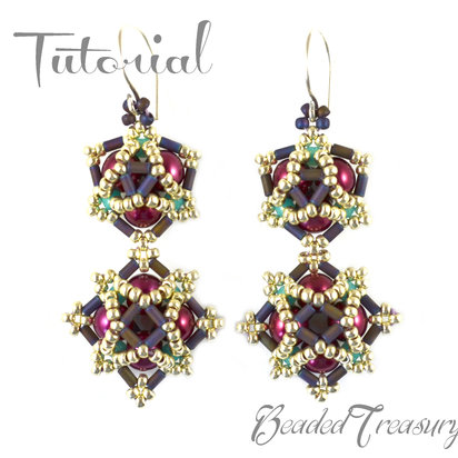NEBULA - earrings bead pattern, beading tutorial, seed beads pattern, beaded earrings / TUTORIAL ONLY
