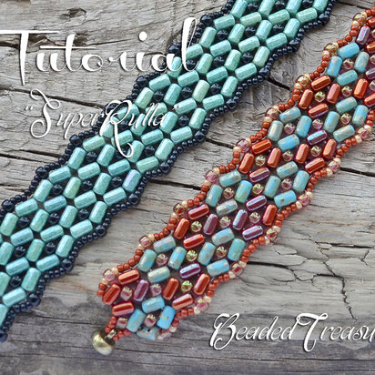 SUPERRULLA Beaded bracelet tutorial Beading pattern with Rulla Matubo seed beads Beading tutorial - Instant PDF Download