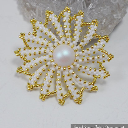 SWIRL SNOWFLAKE Christmas Ornament Beading Tutorial - Instant PDF Download