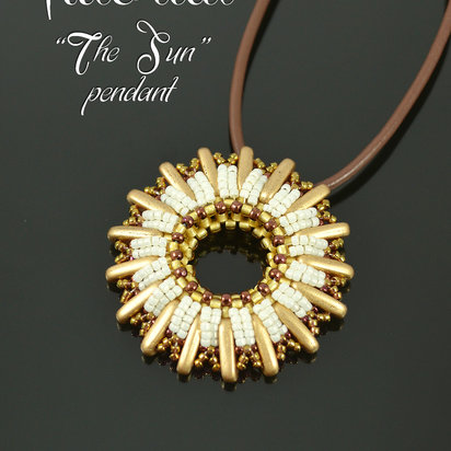 THE SUN Pendant beading pattern, pendant tutorial, beading tutorial, seed bead pattern, ChechMates Beam pattern / TUTORIAL ONLY