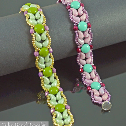 TULIP BAND - Beaded Bracelet Tutorial