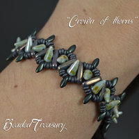 CROWN OF THORNS - beading pattern, beaded bracelet tutorial, CzechMates Beam Spike Demi Round beads / TUTORIAL ONLY