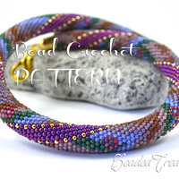 LAVENDER THERAPY - bead crochet necklace pattern / Bead crochet rope pattern / PATTERN ONLY