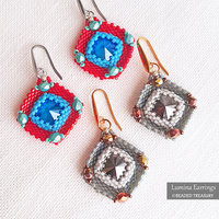 LUMINA EARRINGS Peyote Stitch Beading Tutorial