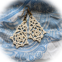PEARLY LACE - beadweaving earrings tutorial / Beading tutorial / Earring tutorial / Beading pattern / Beaded earrings / TUTORIAL ONLY