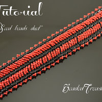 SEED BEADS DUET - beadweaving bracelet tutorial, rulla bead pattern, seed beads, beaded bracelet pattern / TUTORIAL ONLY