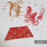 Flat Odd Peyote Pattern - SPRUCE TREE Ornament