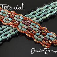 SUPERRULLA Beaded bracelet tutorial Beading pattern with Rulla Matubo seed beads Beading tutorial - Instant PDF Download