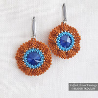 RUFFLED FLOWER EARRINGS Peyote Stitch Beading Pattern