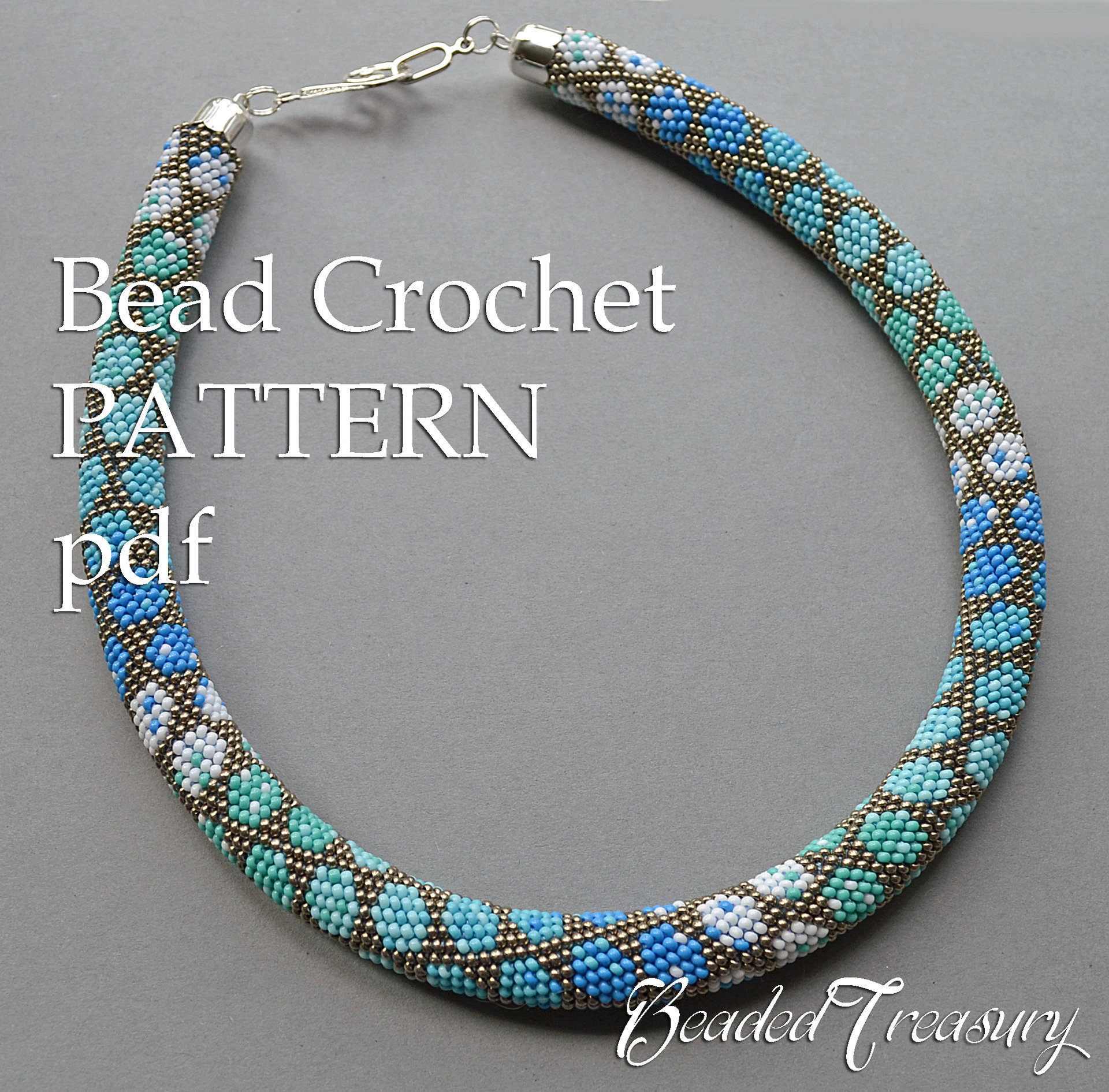 CITY STYLE - bead crochet necklace pattern / Bead crochet pattern / Crochet rope pattern / PATTERN ONLY