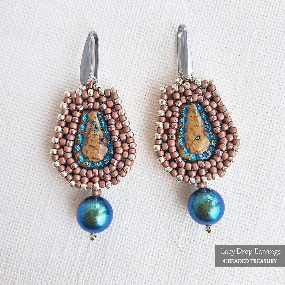 LACY DROP Earrings, CRAW Beading Tutorial