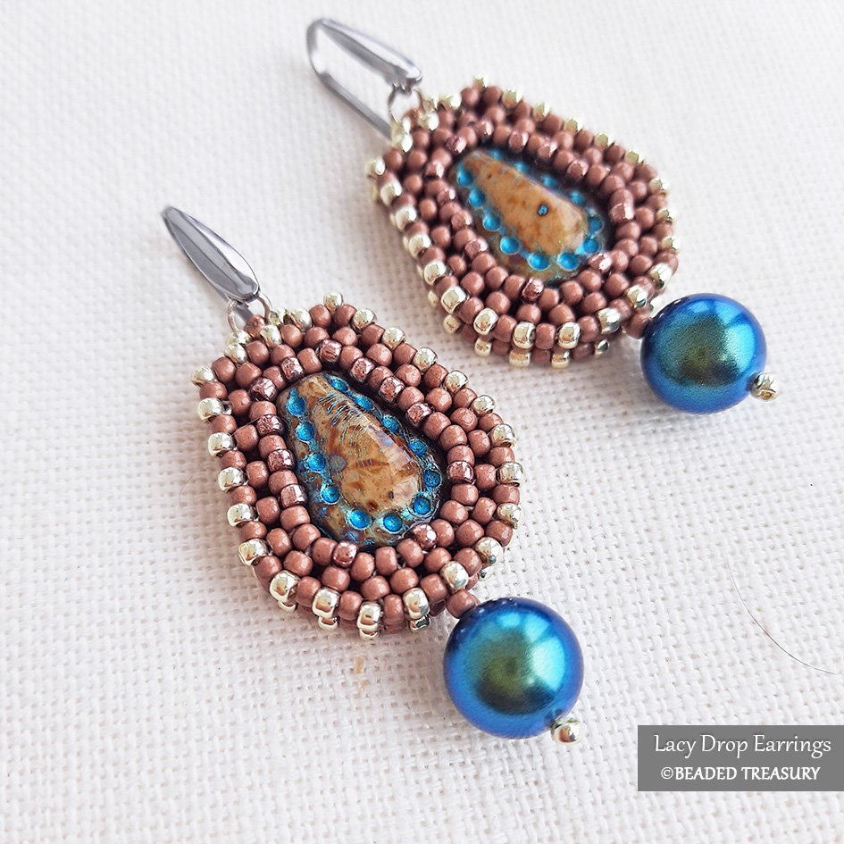 LACY DROP Earrings, CRAW Beading Tutorial