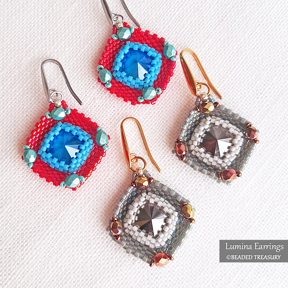 LUMINA EARRINGS Peyote Stitch Beading Tutorial