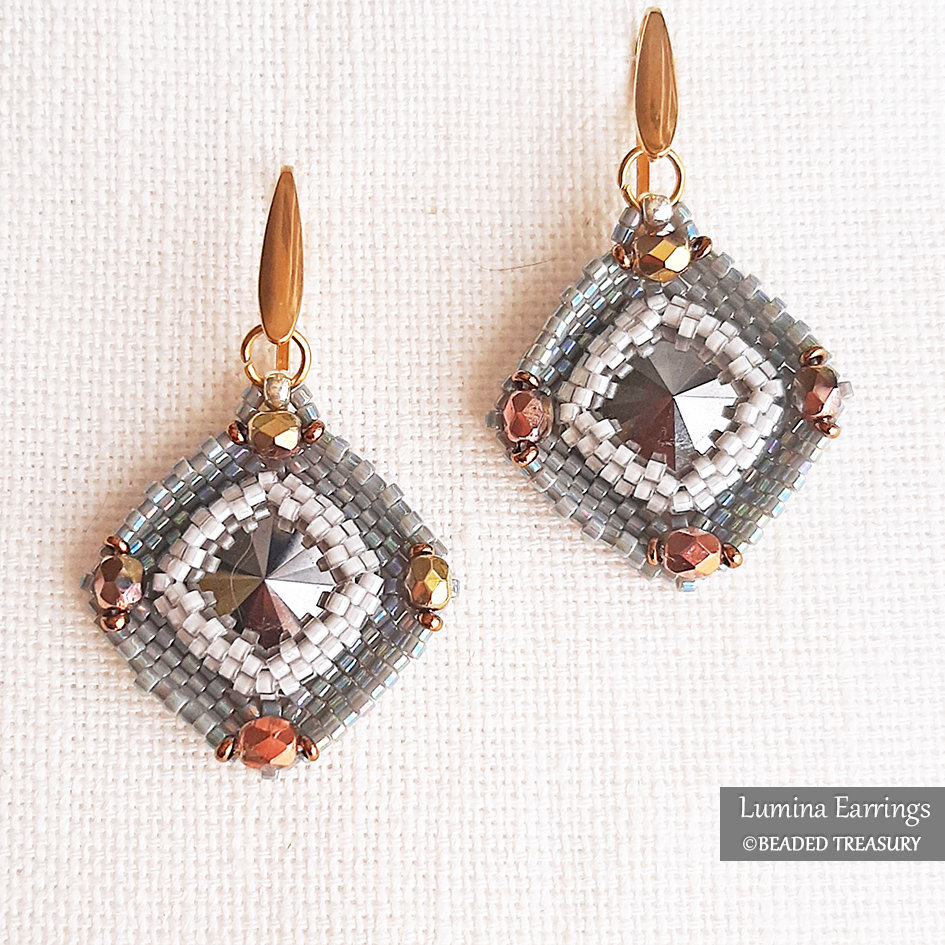 LUMINA EARRINGS Peyote Stitch Beading Tutorial
