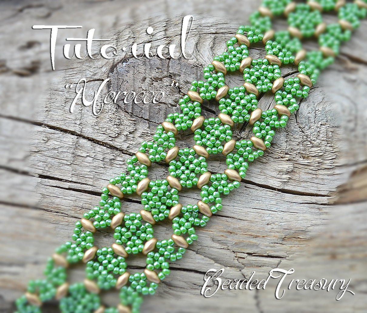MOROCCO Beaded lace bracelet tutorial with Superduo beads Seed beads pattern - Instant PDF Download
