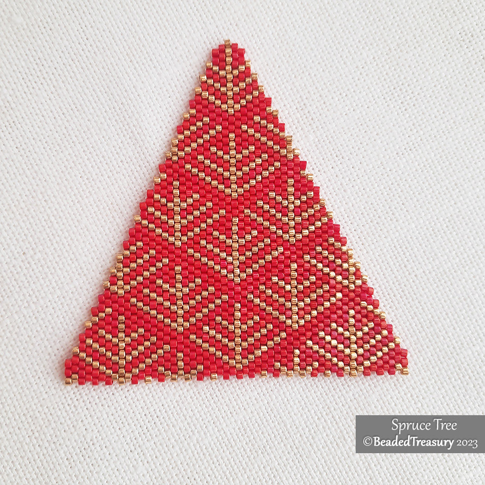 Flat Odd Peyote Pattern - SPRUCE TREE Ornament