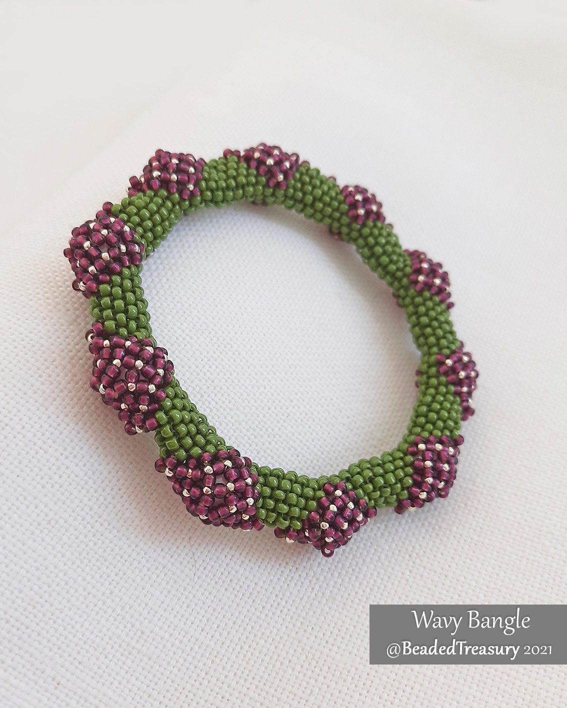 WAVY BANGLE - Beading Tutorial - Instant .pdf Download