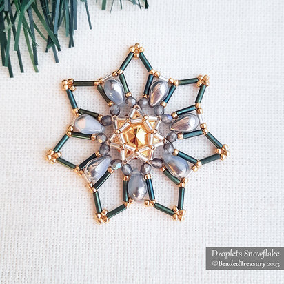 DROPLETS SNOWFLAKE - Christmas Ornament Beading Tutorial