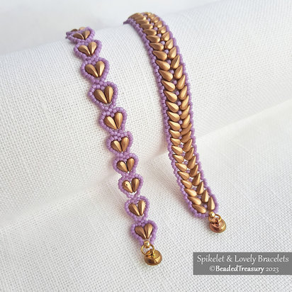 2 Beading Tutorials Pack - SPIKELET Bracelet and LOVELY Bracelet