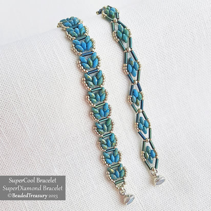 2 Beading Tutorials Pack - SUPER COOL Bracelet and SUPER DIAMOND Bracelet
