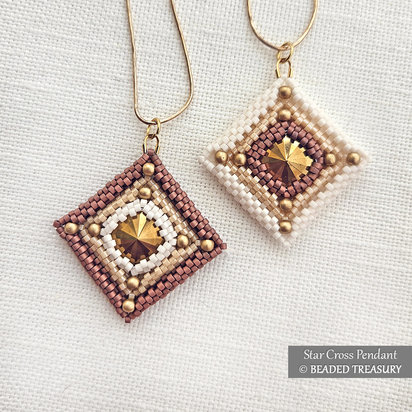 STAR CROSS PENDANT Peyote Stitch Beading Tutorial